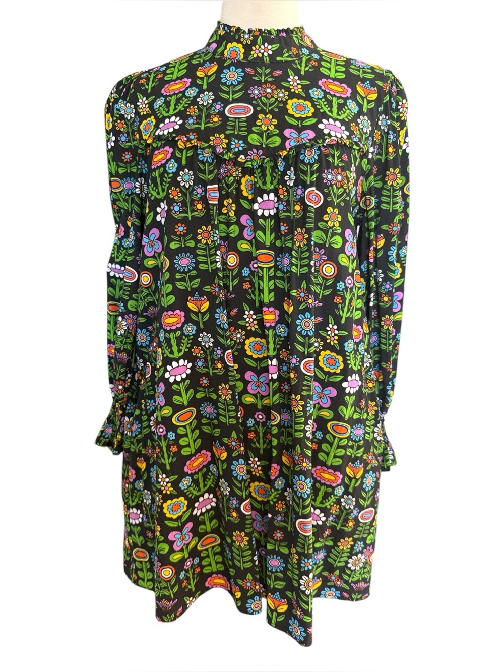 Nooworks Frida Babydoll Dress in Awesome Blossoms Print by Krista Perry - Size M